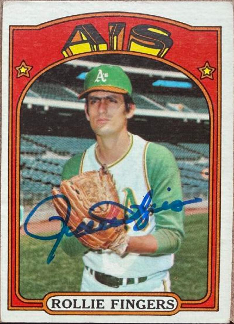 Rollie Fingers Autographed 1972 Topps Baseball Card #241 - Oakland Athletics