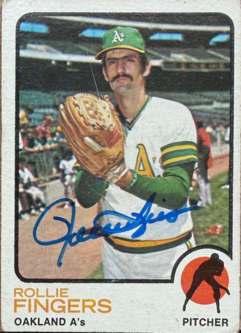 Rollie Fingers Autographed 1973 Topps Baseball Card #84 - Oakland Athletics