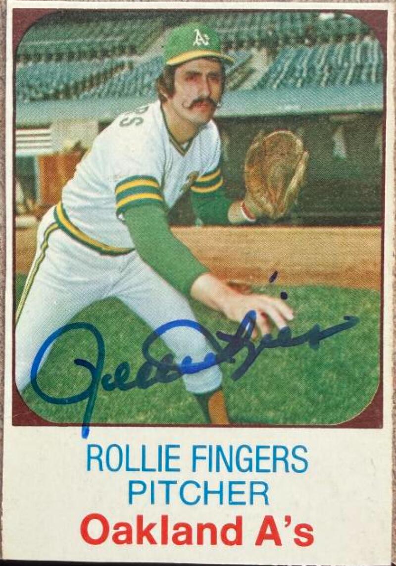 Rollie Fingers Autographed 1975 Hostess Baseball Card #52 - Oakland Athletics