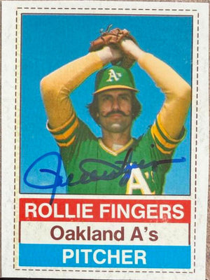Rollie Fingers Autographed 1976 Hostess Baseball Card #104 - Oakland Athletics