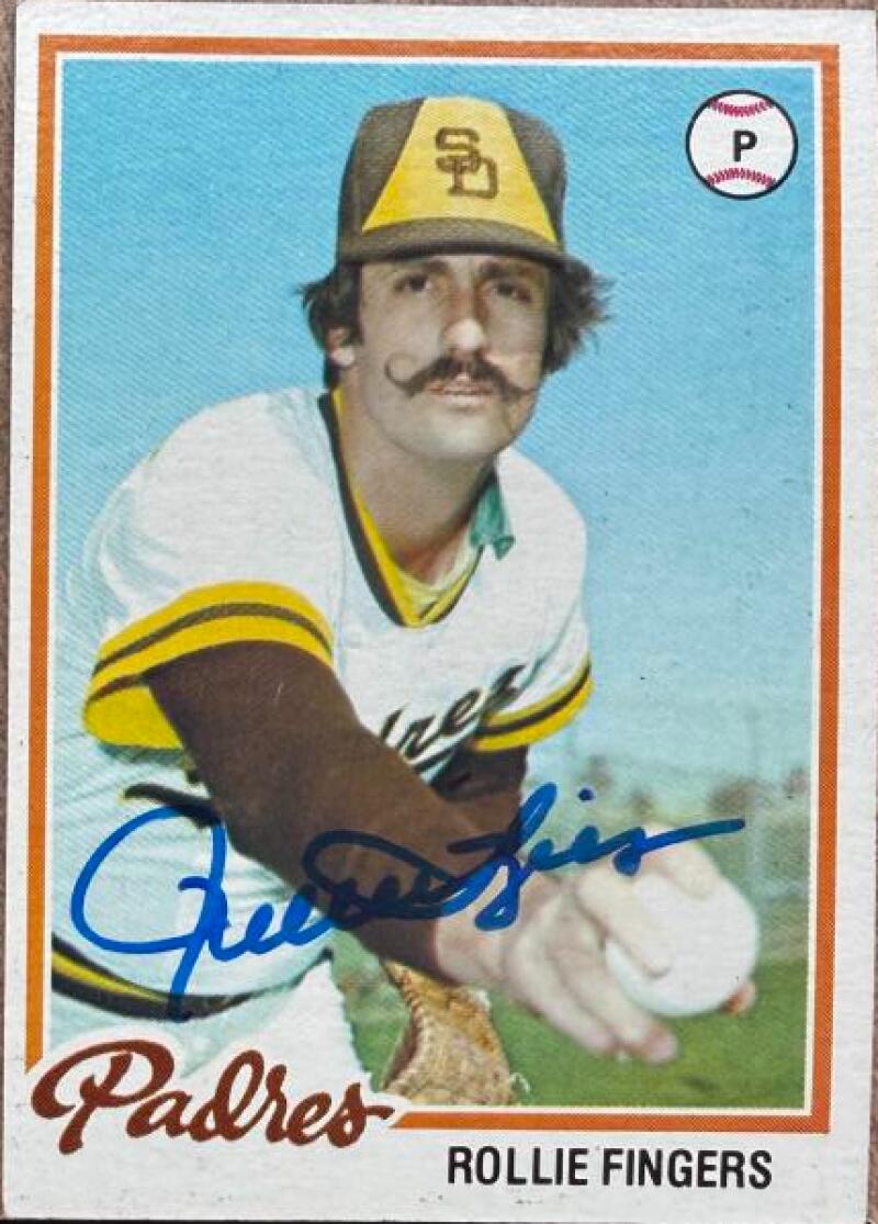 Rollie Fingers Autographed 1978 Topps Baseball Card #140 - San Diego Padres