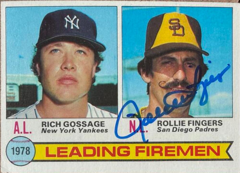 Rollie Fingers Autographed 1979 Topps Baseball Card #8 - San Diego Padres