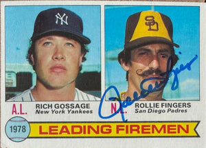 Rollie Fingers Autographed 1979 Topps Baseball Card #8 - San Diego Padres
