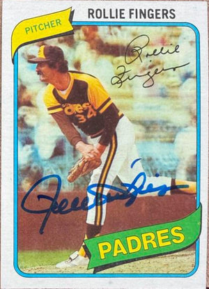 Rollie Fingers Autographed 1980 Topps Baseball Card #651 - San Diego Padres