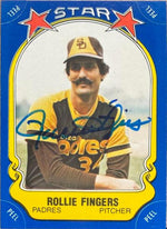 Rollie Fingers Autographed 1981 Fleer Star Stickers Baseball Card #47 - San Diego Padres