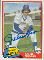 Rollie Fingers Autographed 1981 Topps Traded Baseball Card #761 - Milwaukee Brewers
