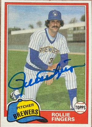 Rollie Fingers Autographed 1981 Topps Traded Baseball Card #761 - Milwaukee Brewers