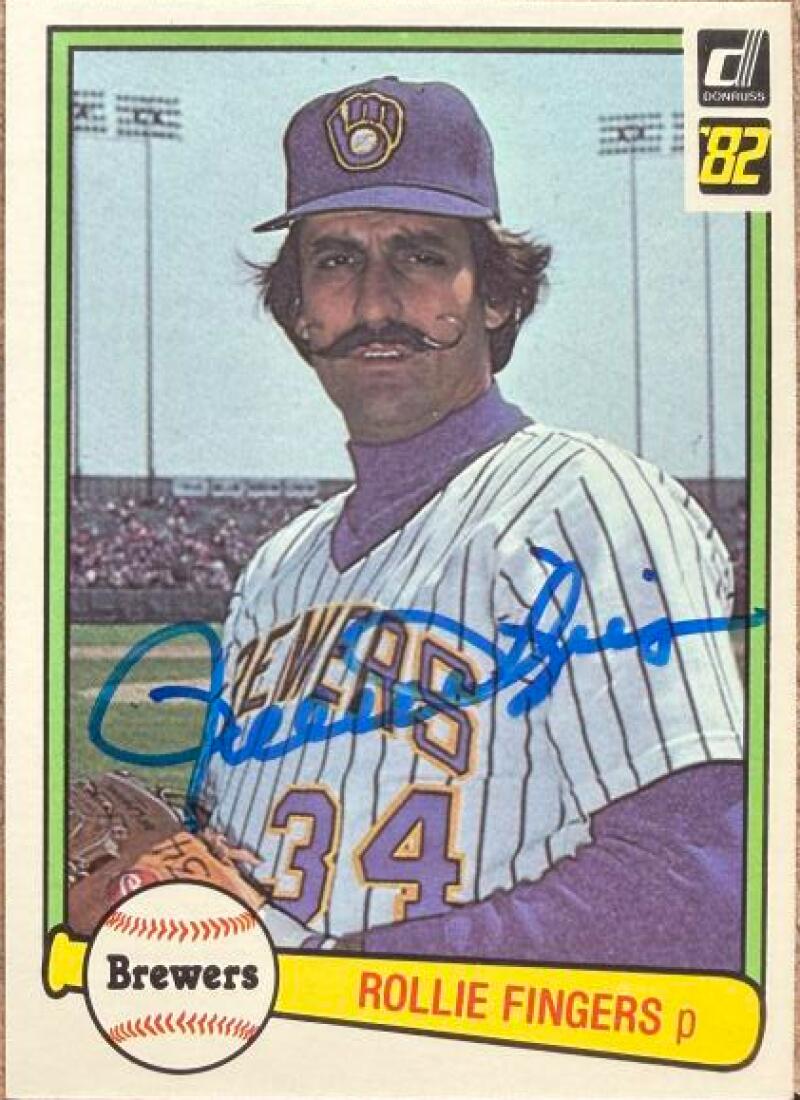 Rollie Fingers Autographed 1982 Donruss Baseball Card #28 - Milwaukee Brewers