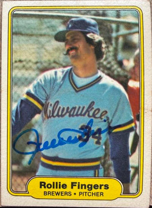 Rollie Fingers Autographed 1982 Fleer Baseball Card #141 - Milwaukee Brewers