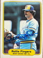 Rollie Fingers Autographed 1982 Fleer Baseball Card #644 - Milwaukee Brewers