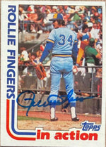 Rollie Fingers Autographed 1982 Topps Baseball Card #586 - Milwaukee Brewers
