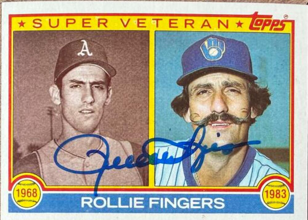 Rollie Fingers Autographed 1983 Topps Baseball Card #36 - Milwaukee Brewers