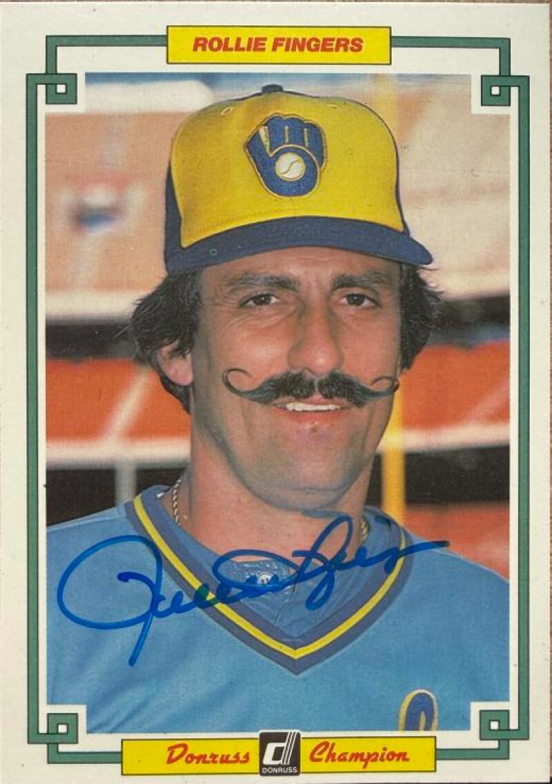 Rollie Fingers Autographed 1984 Donruss Champions Baseball Card #45 - Milwaukee Brewers
