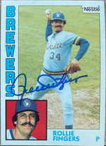 Rollie Fingers Autographed 1984 Topps Nestle Baseball Card #495 - Milwaukee Brewers