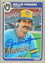 Rollie Fingers Autographed 1985 Fleer Baseball Card #581 - Milwaukee Brewers