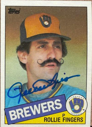Rollie Fingers Autographed 1985 Topps Baseball Card #750 - Milwaukee Brewers