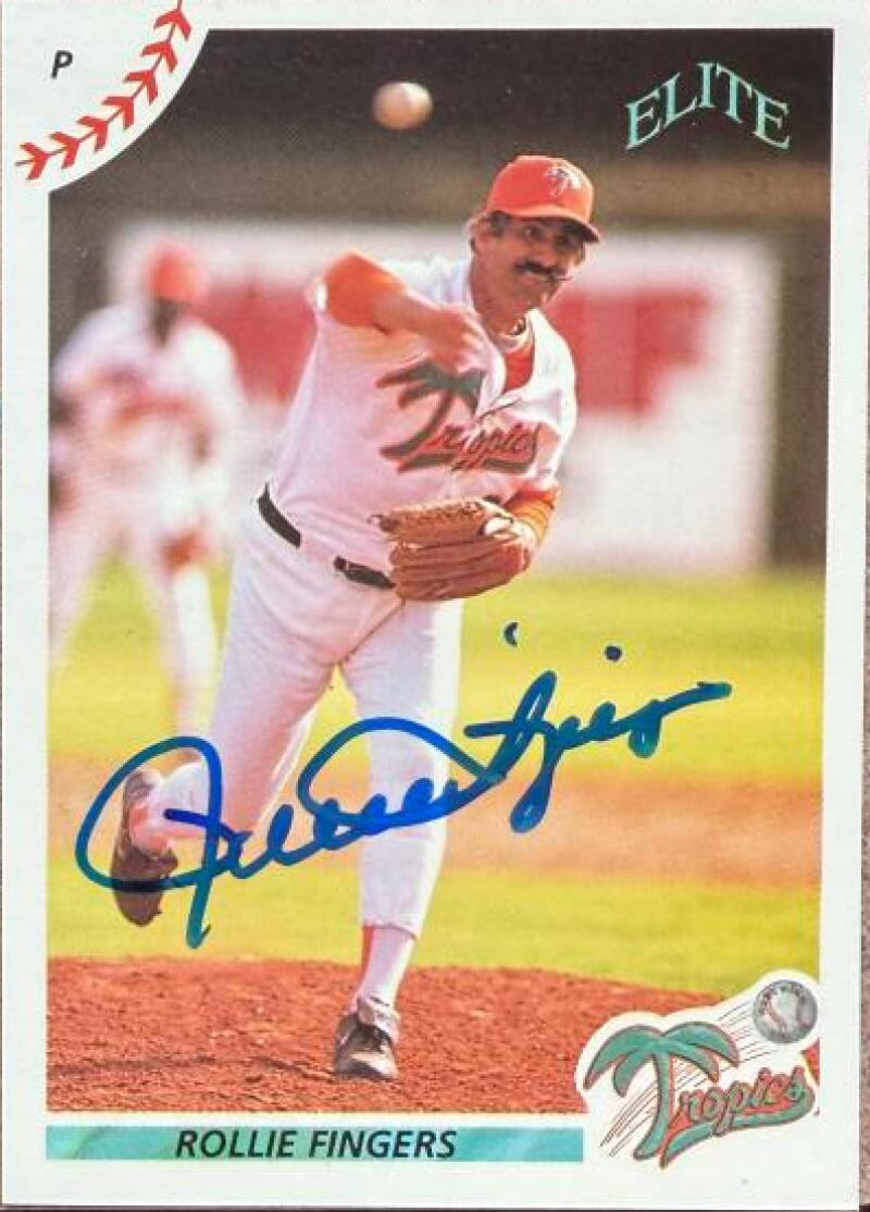 Rollie Fingers Autographed 1990 Elite Senior League Baseball Card #21