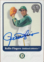 Rollie Fingers Autographed 2001 Fleer Greats of the Game Baseball Card #21 - Oakland Athletics