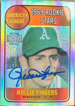 Rollie Fingers Autographed 2001 Topps Archives Reserve Baseball Card #25 1969 Baseball Card #597 - Oakland Athletics