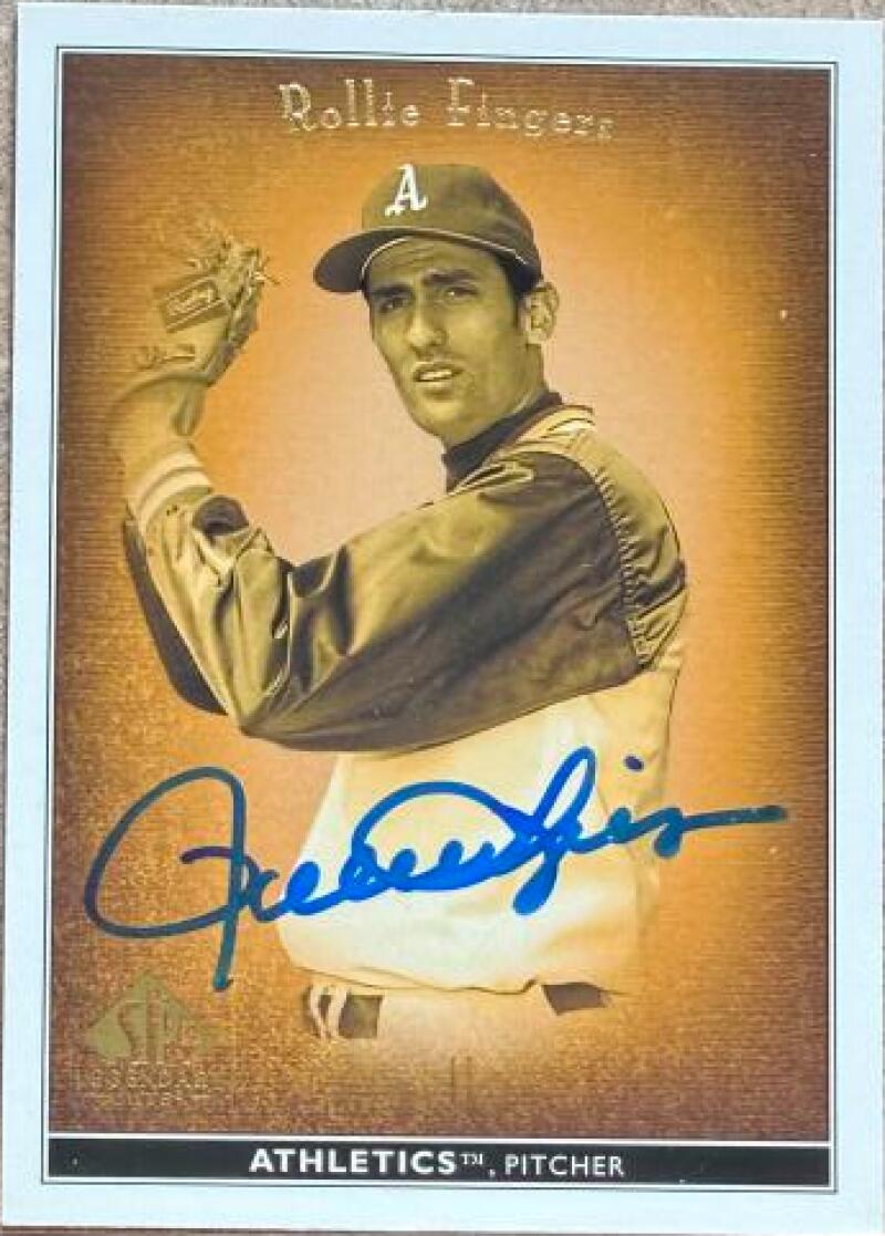 Rollie Fingers Autographed 2002 SP Legendary Cuts Baseball Card #58 - Oakland Athletics