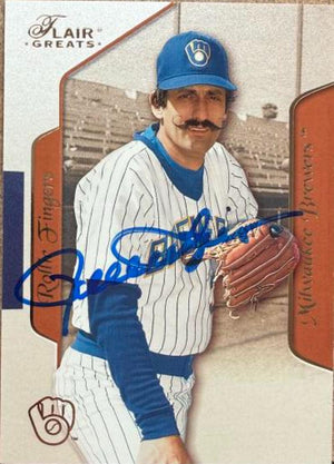 Rollie Fingers Autographed 2003 Flair Greats Baseball Card #42 - Milwaukee Brewers