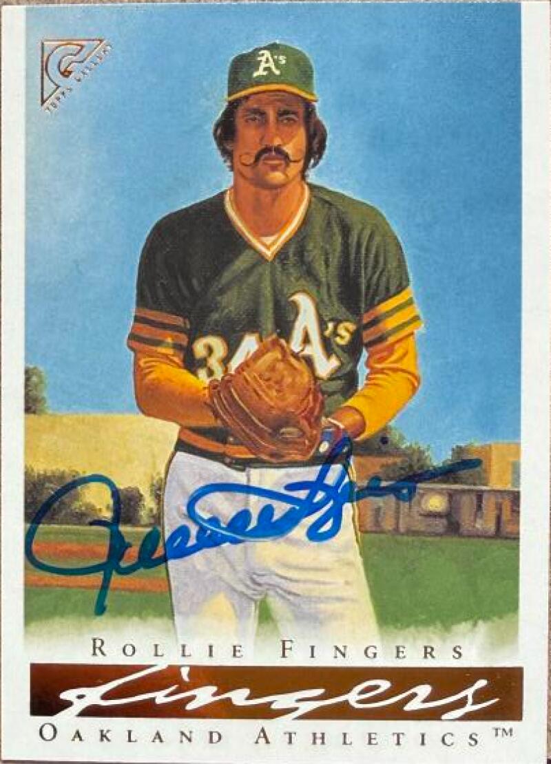 Rollie Fingers Autographed 2003 Topps Gallery Hall of Fame Baseball Card #70 - Oakland Athletics