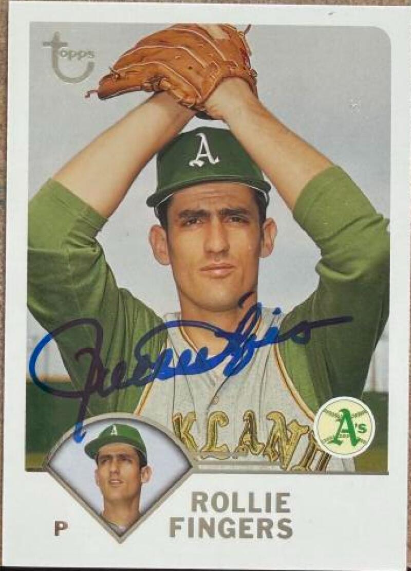 Rollie Fingers Autographed 2003 Topps Retired Signature Edition Baseball Card #61 - Oakland Athletics