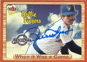 Rollie Fingers Autographed 2003 Fleer Ultra When It Was a Game Baseball Card #17 WG - Milwaukee Brewers