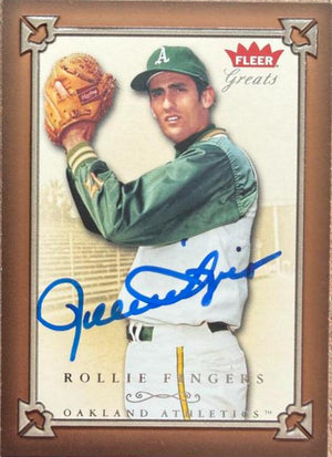 Rollie Fingers Autographed 2004 Fleer Greats of the Game Baseball Card #133 - Oakland Athletics