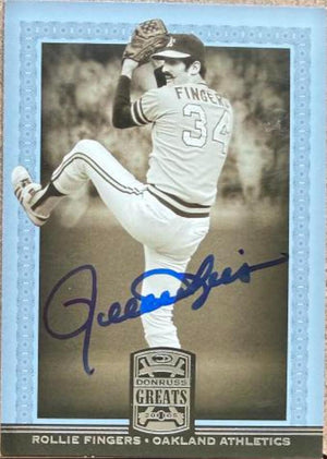 Rollie Fingers Autographed 2005 Donruss Greats Baseball Card #72 - Oakland Athletics