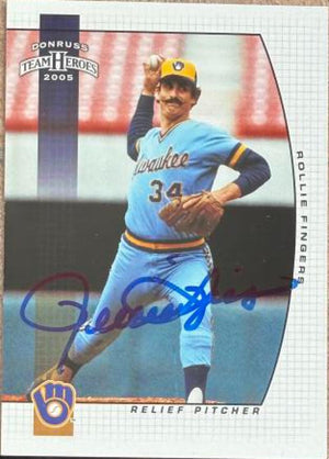 Rollie Fingers Autographed 2005 Donruss Team Heroes Baseball Card #177 - Milwaukee Brewers