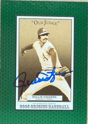 Rollie Fingers Autographed 2005 UD Origins Old Judge Baseball Card #108 - Oakland Athletics