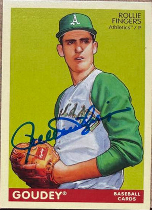 Rollie Fingers Autographed 2009 Upper Deck Goudey Baseball Card #205 SP - Oakland Athletics