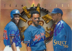 Cliff Floyd, Moises Alou & Rondell White Multi-Signed 1996 Score Select Team Nucleus Baseball Card - Montreal Expos #24