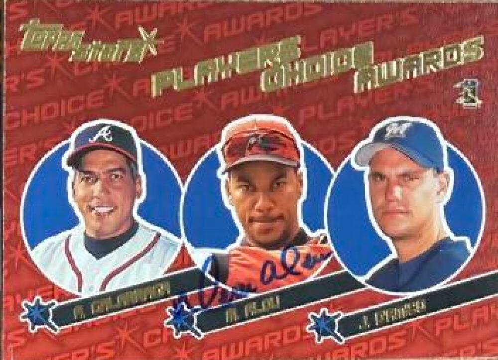 Moises Alou Signed 2001 Topps Stars Player's Choice Awards Baseball Card - #PCA10