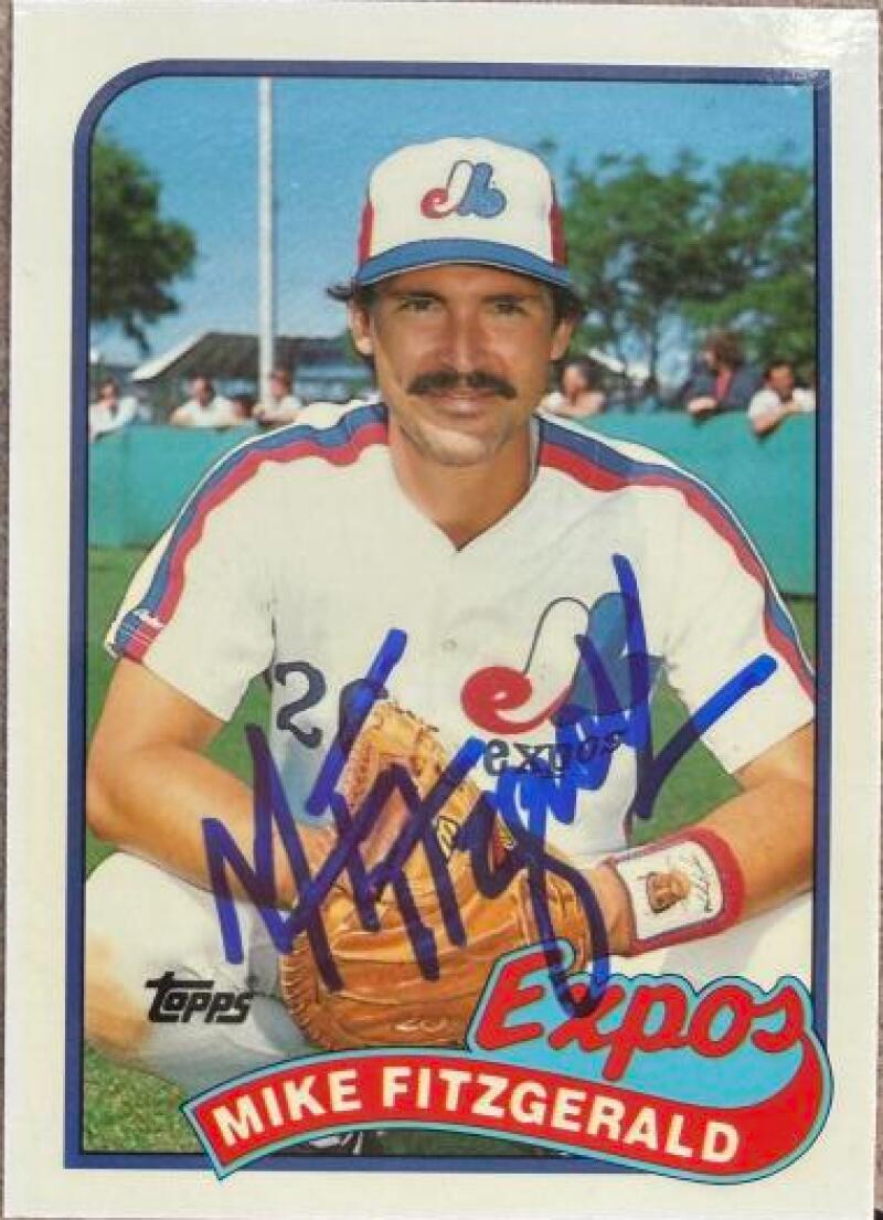Mike Fitzgerald Signed 1989 Topps Tiffany Baseball Card - Montreal Expos #23