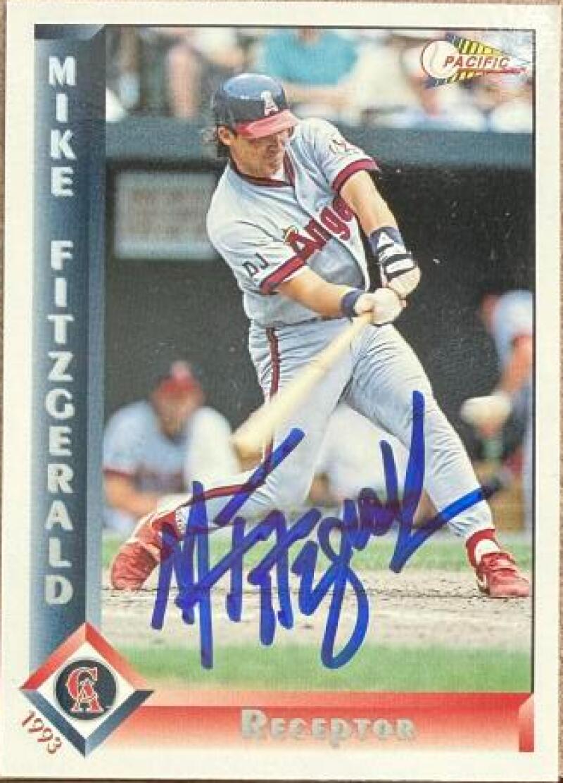 Mike Fitzgerald Signed 1993 Pacific Spanish Baseball Card - California Angels #45
