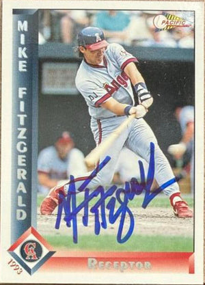 Mike Fitzgerald Signed 1993 Pacific Spanish Baseball Card - California Angels #45