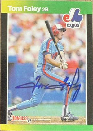 Tom Foley Signed 1989 Donruss Baseball's Best Card - Montreal Expos #314