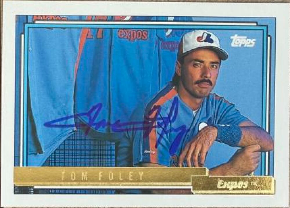 Tom Foley Signed 1992 Topps Gold Baseball Card - Montreal Expos #666