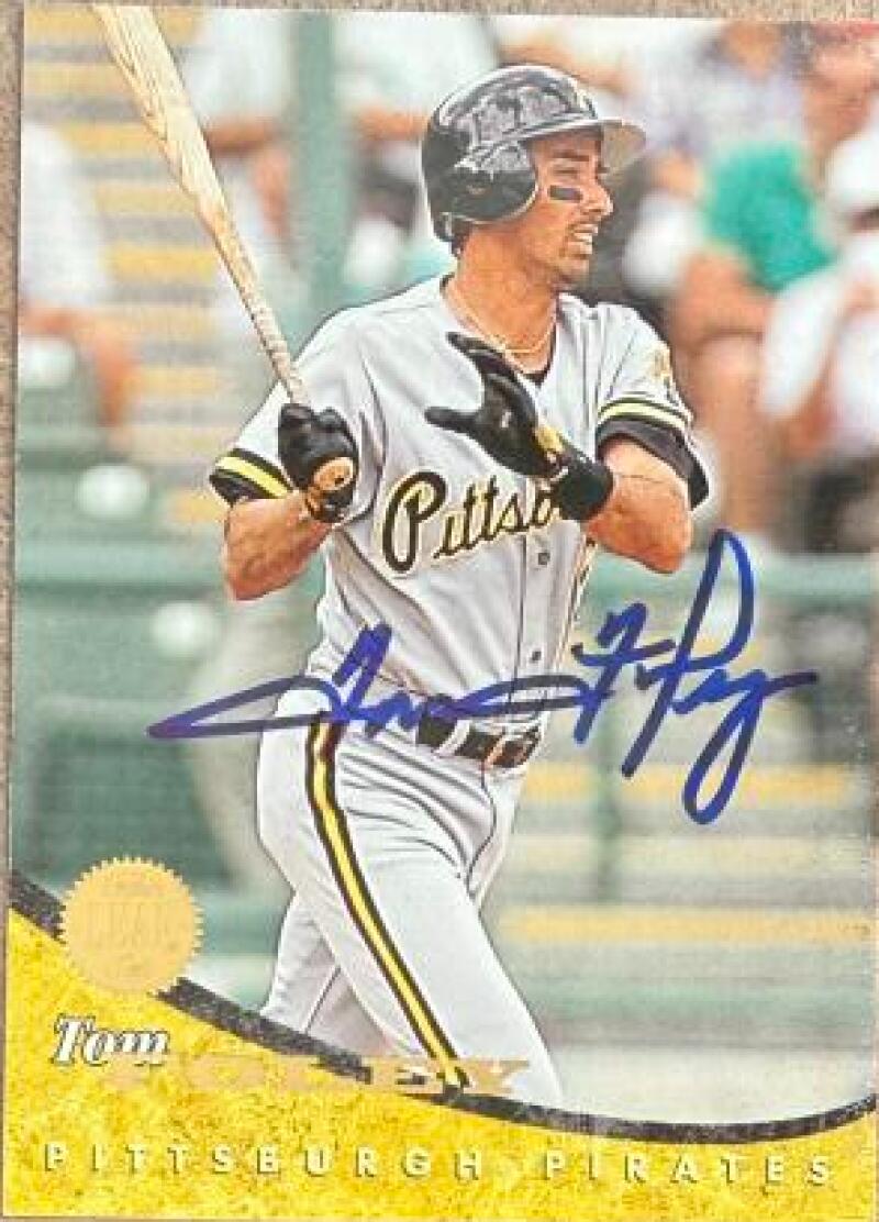 Tom Foley Signed 1994 Leaf Baseball Card - Pittsburgh Pirates #335
