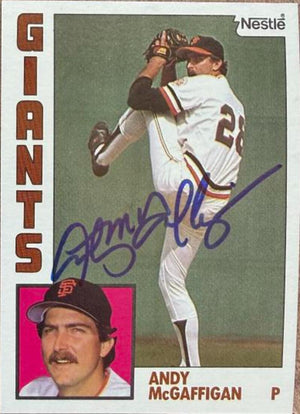 Andy McGaffigan Signed 1984 Topps Nestle Baseball Card - San Francisco Giants #31