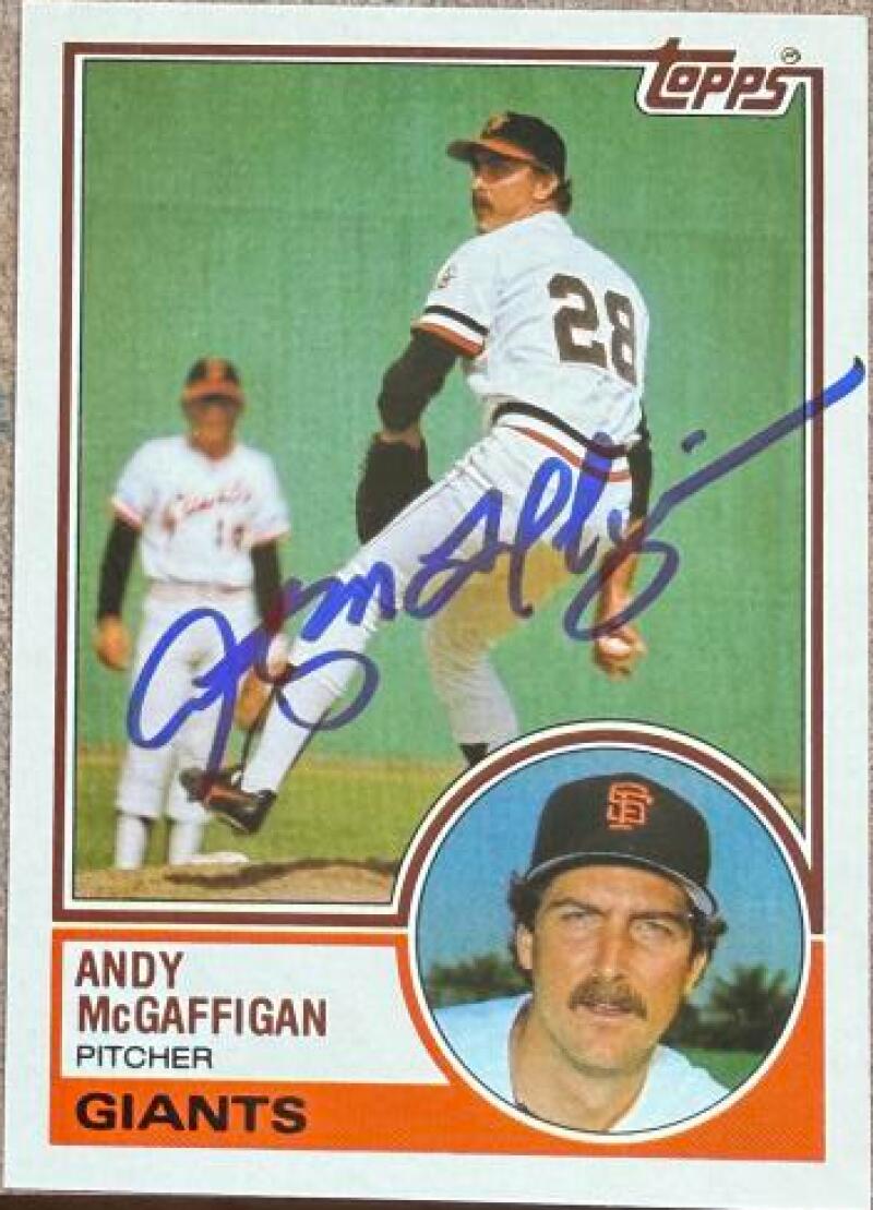 Andy McGaffigan Signed 1983 Topps Traded Baseball Card - San Francisco Giants #68T