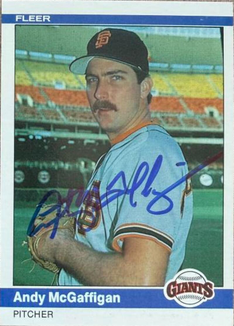 Andy McGaffigan Signed 1984 Fleer Baseball Card - San Francisco Giants #382