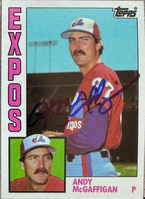 Andy McGaffigan Signed 1984 Topps Traded Baseball Card - Montreal Expos #78T