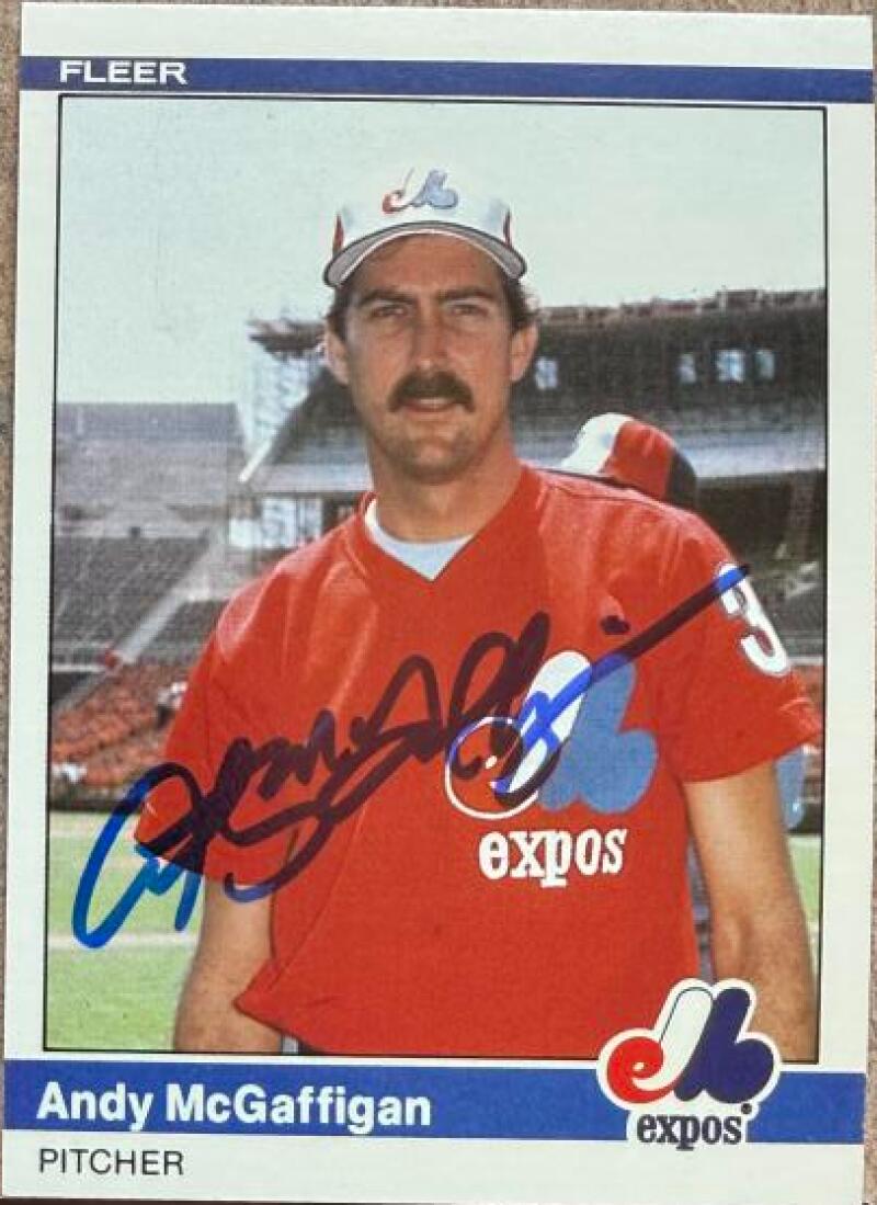 Andy McGaffigan Signed 1984 Fleer Update Baseball Card - Montreal Expos #U-78