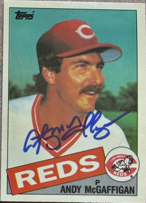 Andy McGaffigan Signed 1985 Topps Tiffany Baseball Card - Cincinnati Reds #323