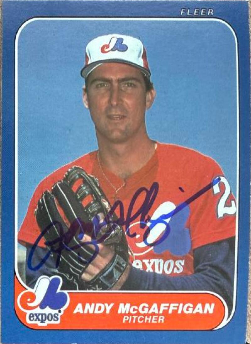 Andy McGaffigan Signed 1986 Fleer Update Baseball Card - Montreal Expos #U-74