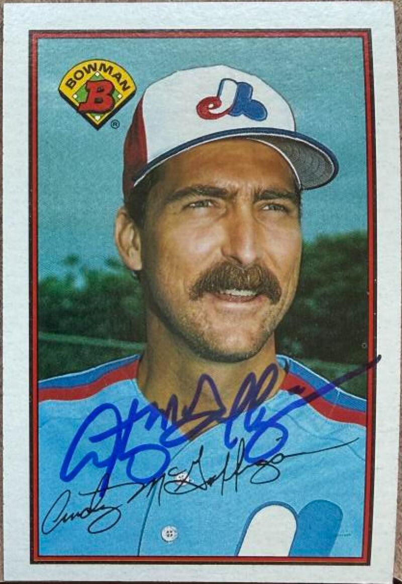 Andy McGaffigan Signed 1989 Bowman Baseball Card - Montreal Expos #356