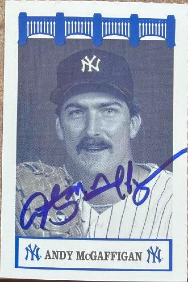Andy McGaffigan Signed 1992 Wiz Baseball Card - New York Yankees